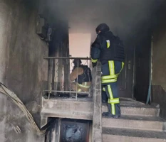 Надзвичайники ліквідовують наслідки пожежі в Бериславі