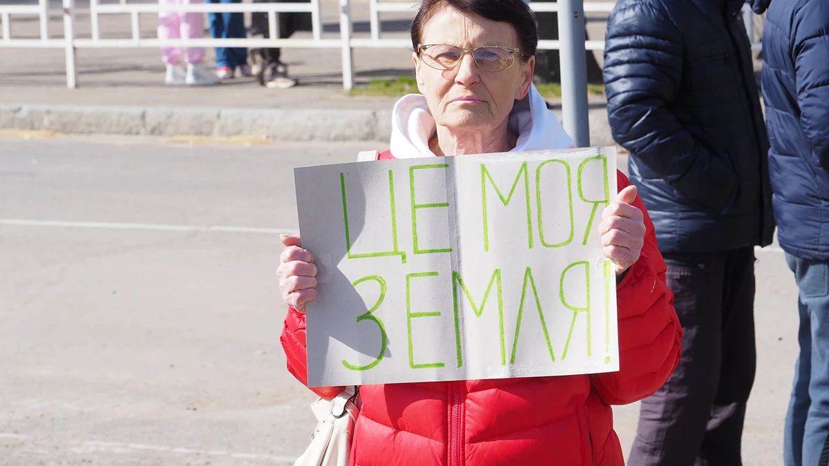 Херсонка на мітингу
Фото Івана Мойсієнка