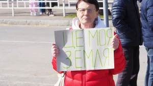 Херсонка на мітингу
Фото Івана Мойсієнка