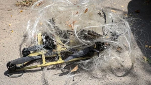 Знищений російський дрон на оптоволокні