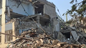 Знищена будівля Інституту кліматично орієнтованого сільського господарства поблизу Херсона