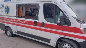 Карета швидкої допомоги, яку атакували російські військові на Херсонщині