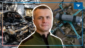 журналіст, військовослужбовець, співзасновник Центру підтримки аеророзвідки, народний депутат 8 скликання Ігор Луценко. Колаж "Вгору"