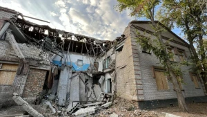 Зруйнований освітній заклад у Новоолександрівці
