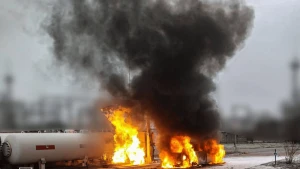 Наслідки атаки військ РФ по АЗС у Херсоні