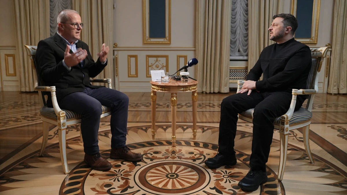 Журналіст Чеського радіо Йозеф Паздерка та Президент України Володимир Зеленський