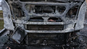 Згоріла автоцистерна після дронової атаки