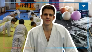 Тренер з айкідо Богдан Гараєв. Колаж Вікторії Трохимчук / "Вгору"