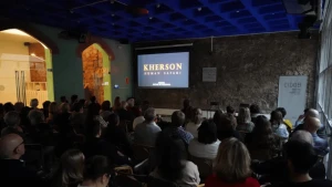 Показ фільму  “Stop Human Safari. Save Kherson” 20 лютого 2026 року. Фото зі сторінки CIDOB в інстаграмі