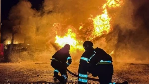 Пожежа у Херсоні на АЗС після російського удару 11 лютого 2026 року