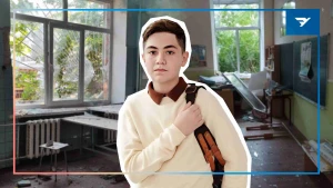 
Колаж Вікторії Трохимчук, використані фото руйнувань херсонської школи, джерело ХОВА, та ілюстративні зображення/Сanva
