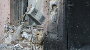 Пошкоджений лічильник внаслідок обстрілу Херсона 7 лютого 2026 року. Фото Олександра Андрющенка/"Вгору"