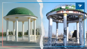 
Колаж Інни Юрченко “Вгору”
Всі фото і використані для колажу матеріали з віртуального музею “Жахи окупації голопристанської громади”
