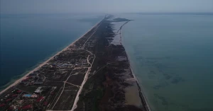 Арабатська Стрілка, знято з дрона, архівне фото. Фото: Радіо Свобода