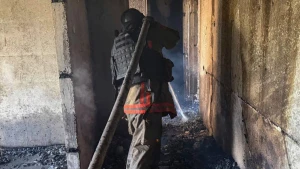 Пожежа у Херсоні після російської атаки