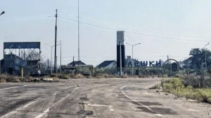 ’їзд до окупованого міста Олешки на Херсонщині. Джерело фото: Facebook / Дмитро Лубінець