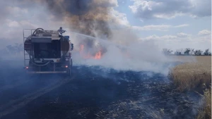 Пожежа на одному з полів Тягинської громади. Фото Миколи Яценка

