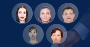 П'ять обвинувачених у колабораційні дільності на Херсонщині. Фото: Херсонська обласна прокуратура