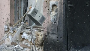 Пошкоджений лічильник внаслідок обстрілу Херсона