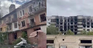 Район Херсона, звідки евакуювали місцеву жительку. Фото: ХМВА
