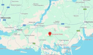 Розташування заповідника "Асканія-Нова" на мапі Херсонщини / Google Maps