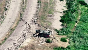 В'їзд в окуповані Олешки. Фото: 34-та окрема бригада морської піхоти "Борисфен"
