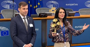 Омбудсман України Дмитро Лубінець і віцепрезидентка Європейського парламенту Піна Пічерно. Фото: Telegram-канал Лубінця