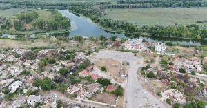 Окуповані Олешки на лівобережжі Херсонської області. Джерело: Українська Правда
