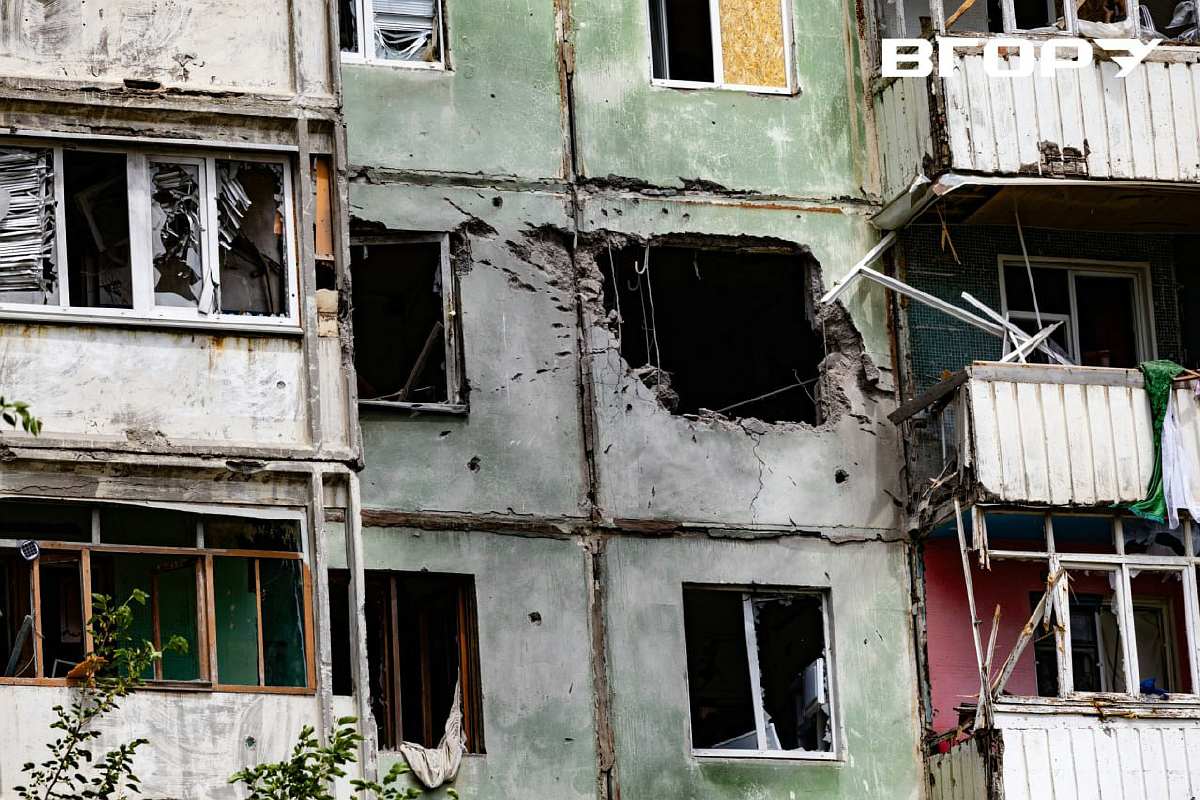 Результат обстрілу центрального району Херсона