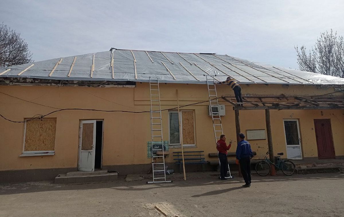 Один з об’єктів в Херсоні у процесі відновлення