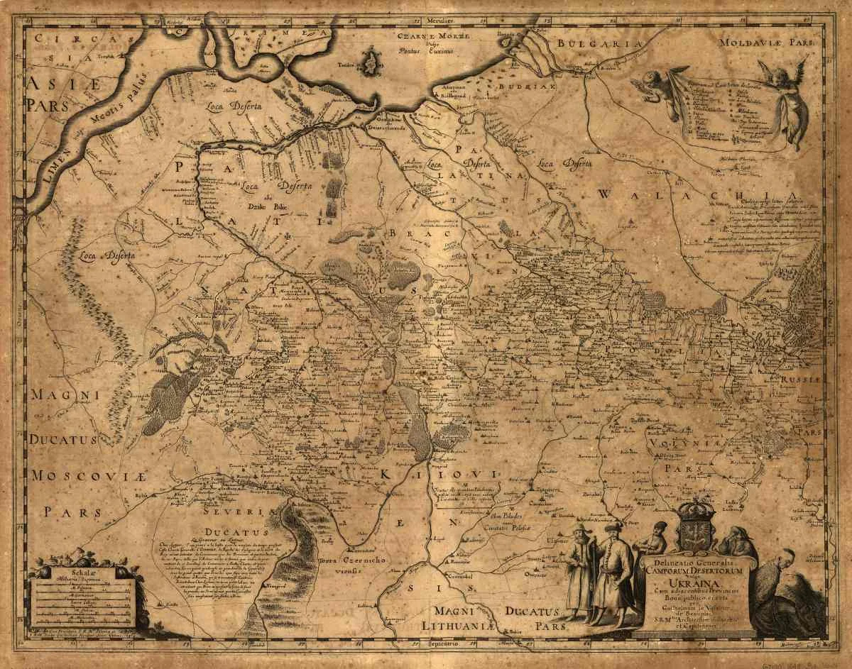 “Загальна мапа України” Гійома де Боплана 1648 року. З сайту Likбез