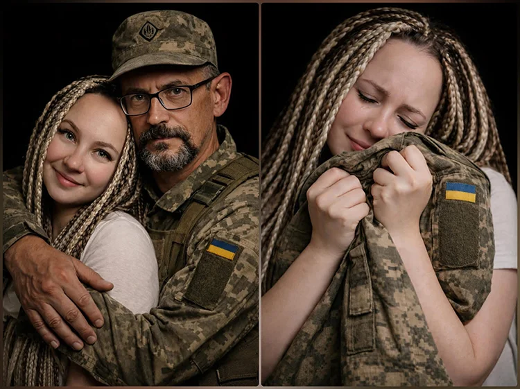 Зображення Катерини з батьком, створене штучним інтелектом. Архів Катерини Ханікової