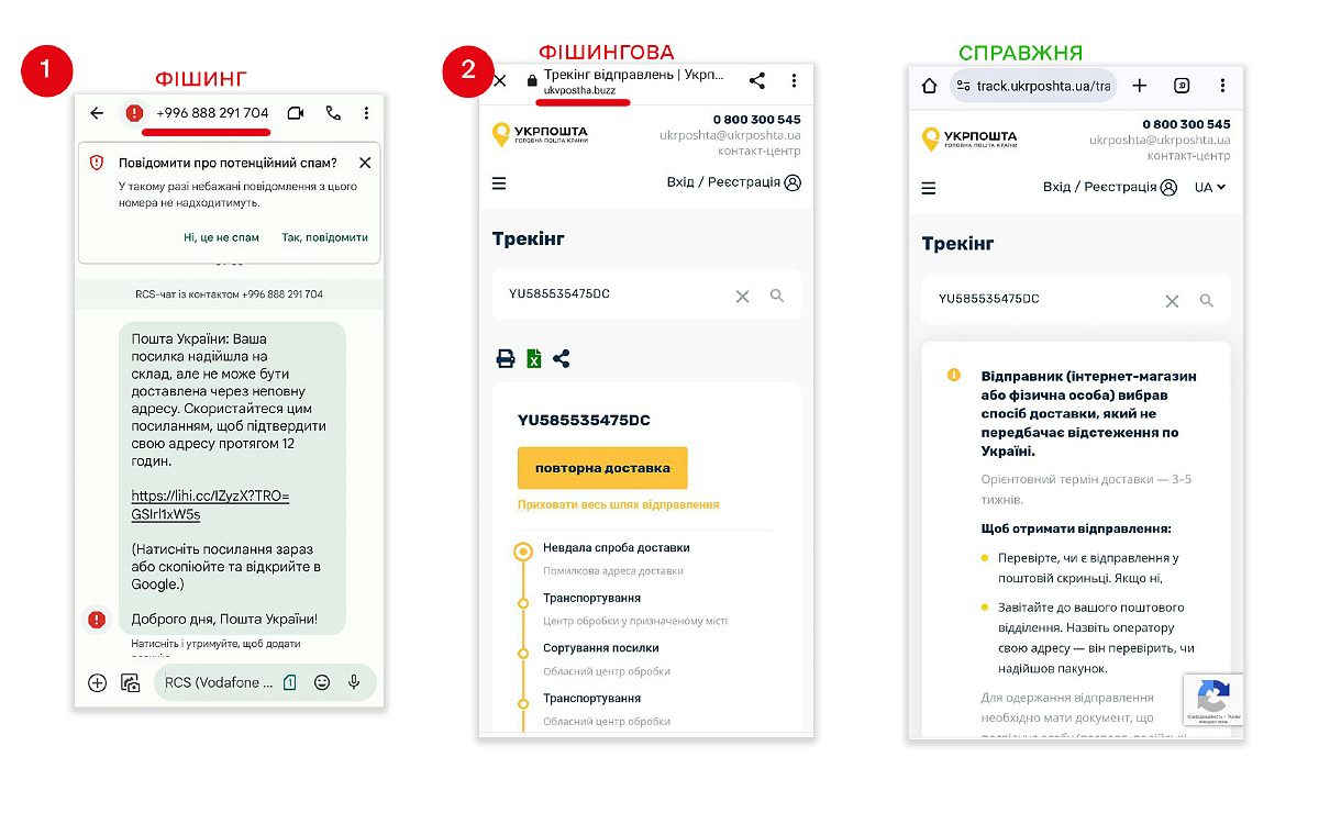 Як відрізняються фейкові сторінки Укрпошти від справжньої