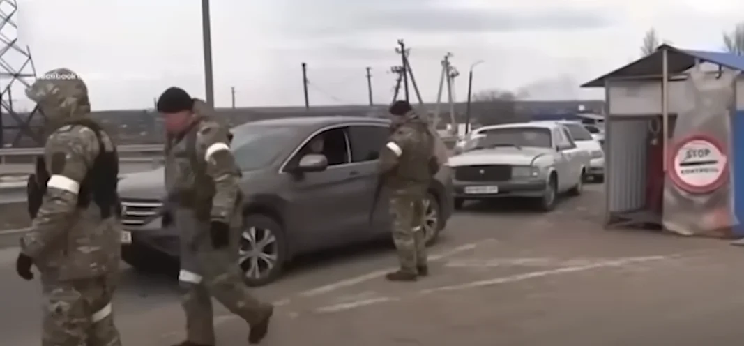 Блокпост росіян на КПП Василівка у 2022 році