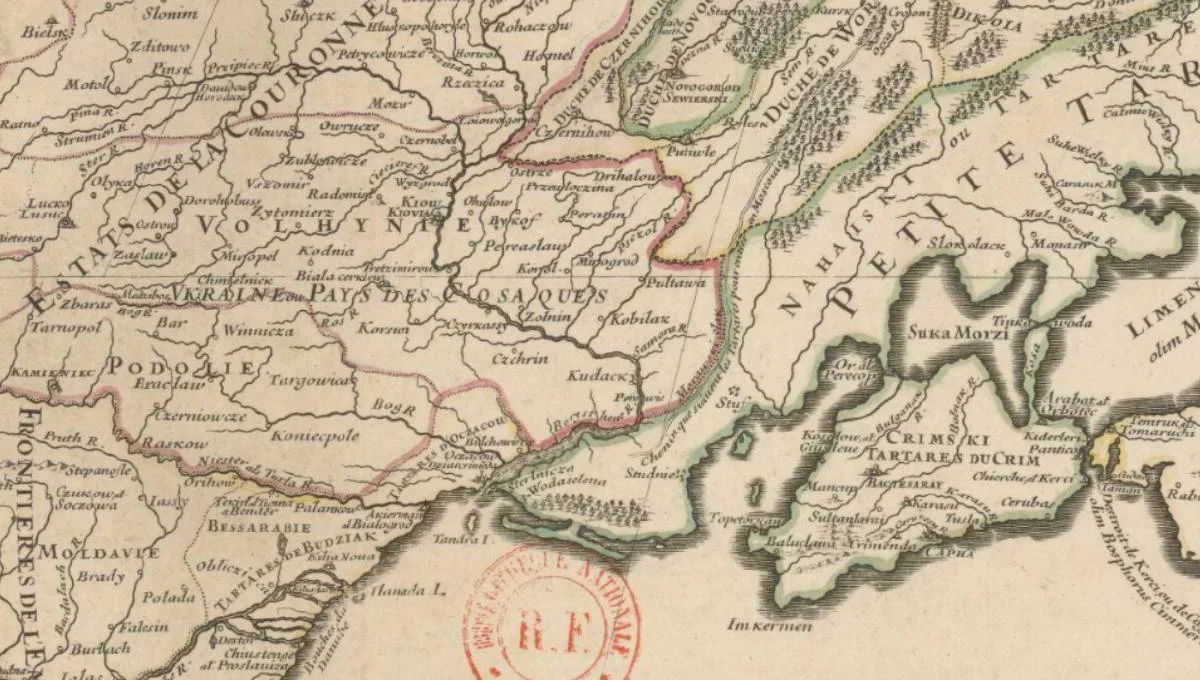 Фрагмент мапи Гійома Сансона 1674 року