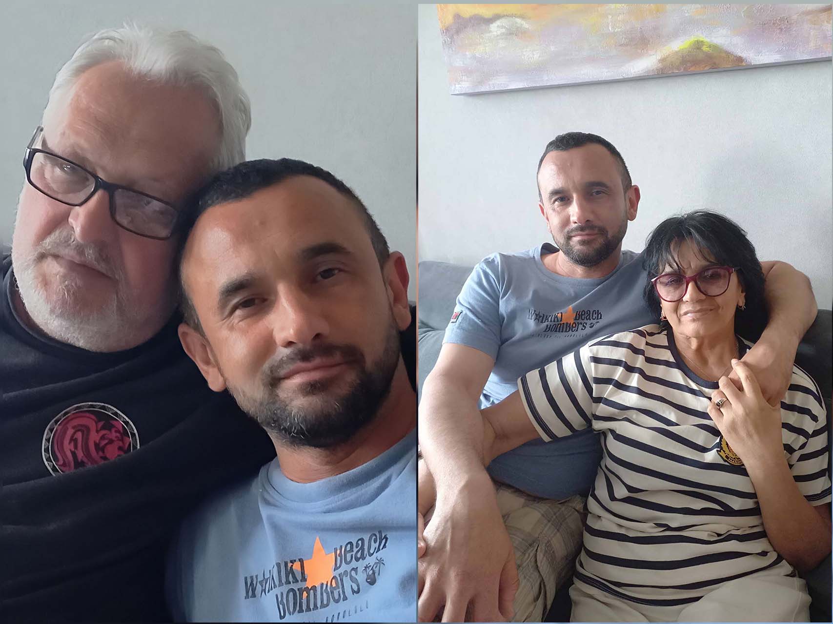 Сергій Офіцеров із вітчимом Юрієм та матір'ю Оленою, архів родини