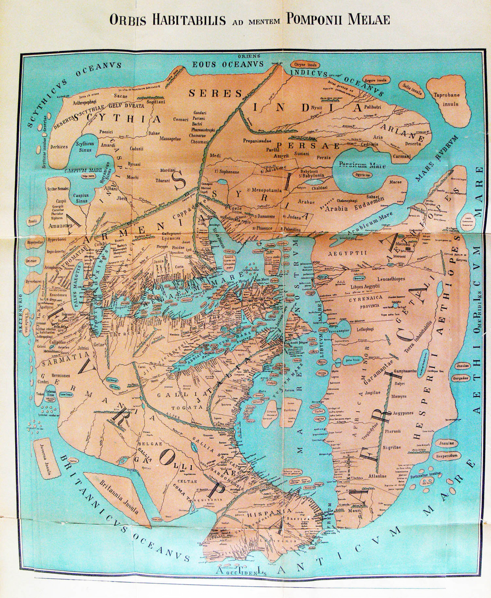 Карта світу в 43 н.е. римського вченого, який праву вважається батьком географії - Помпонія Мела