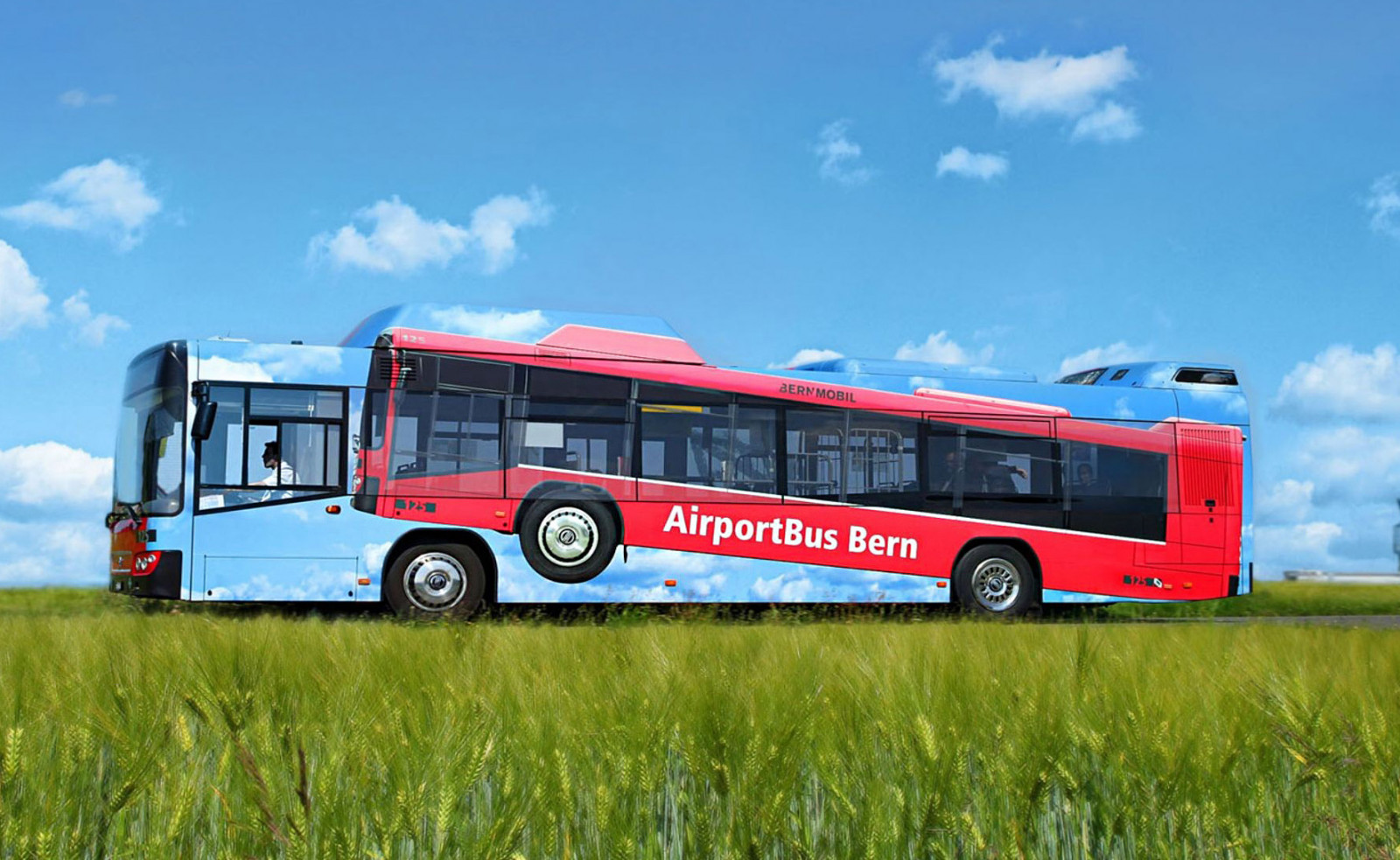 Реклама швейцарської компанії, що доставляє пасажирів в аеропорт
